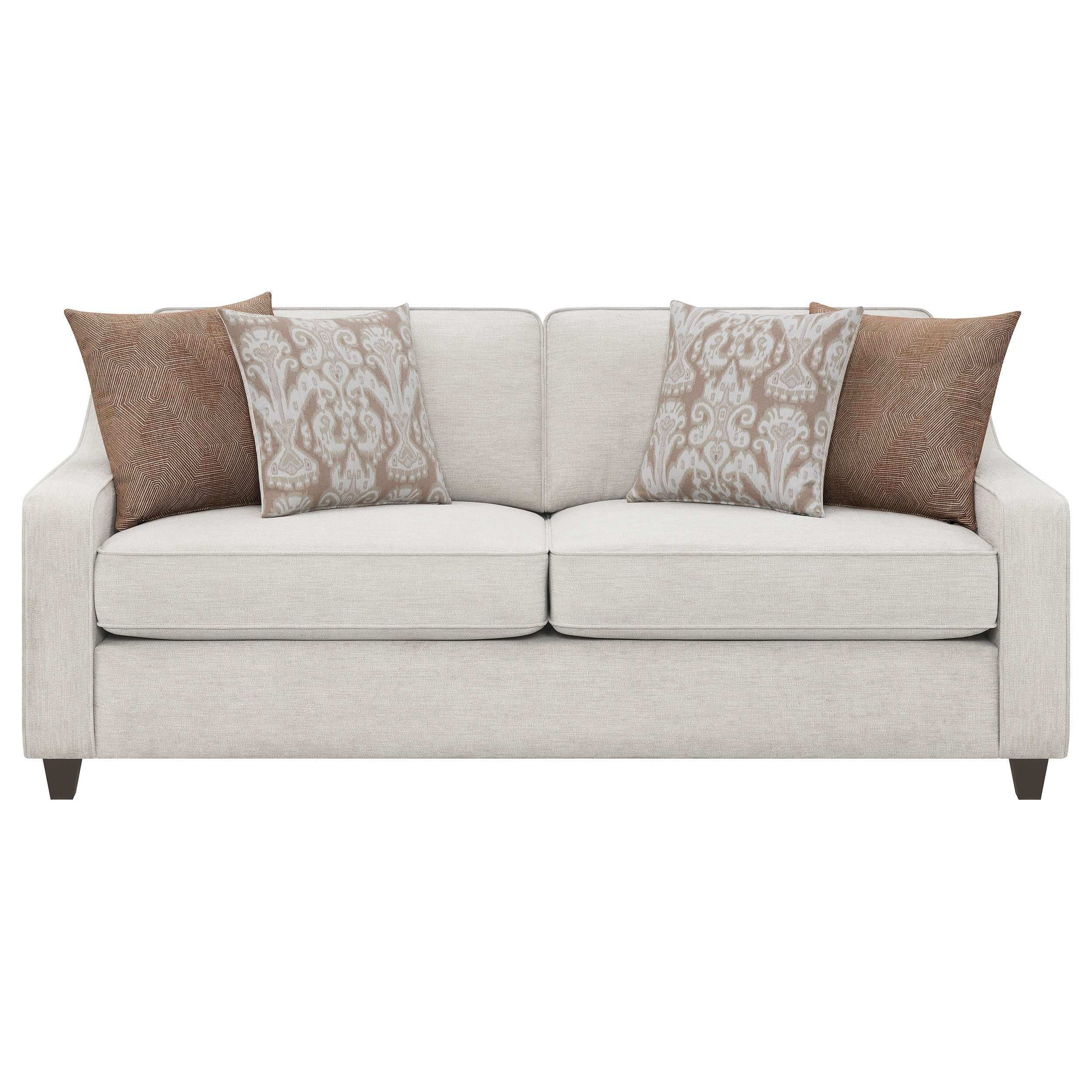 Christine 2-piece Upholstered Sloped Arm Sofa Set Beige