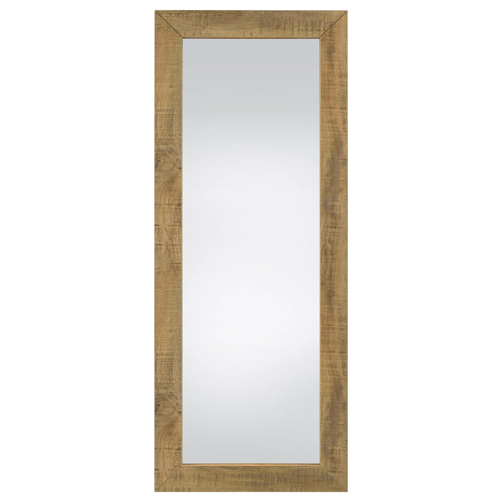 Cadence Tempered Glass Full Length Standing Mirror Black Oak
