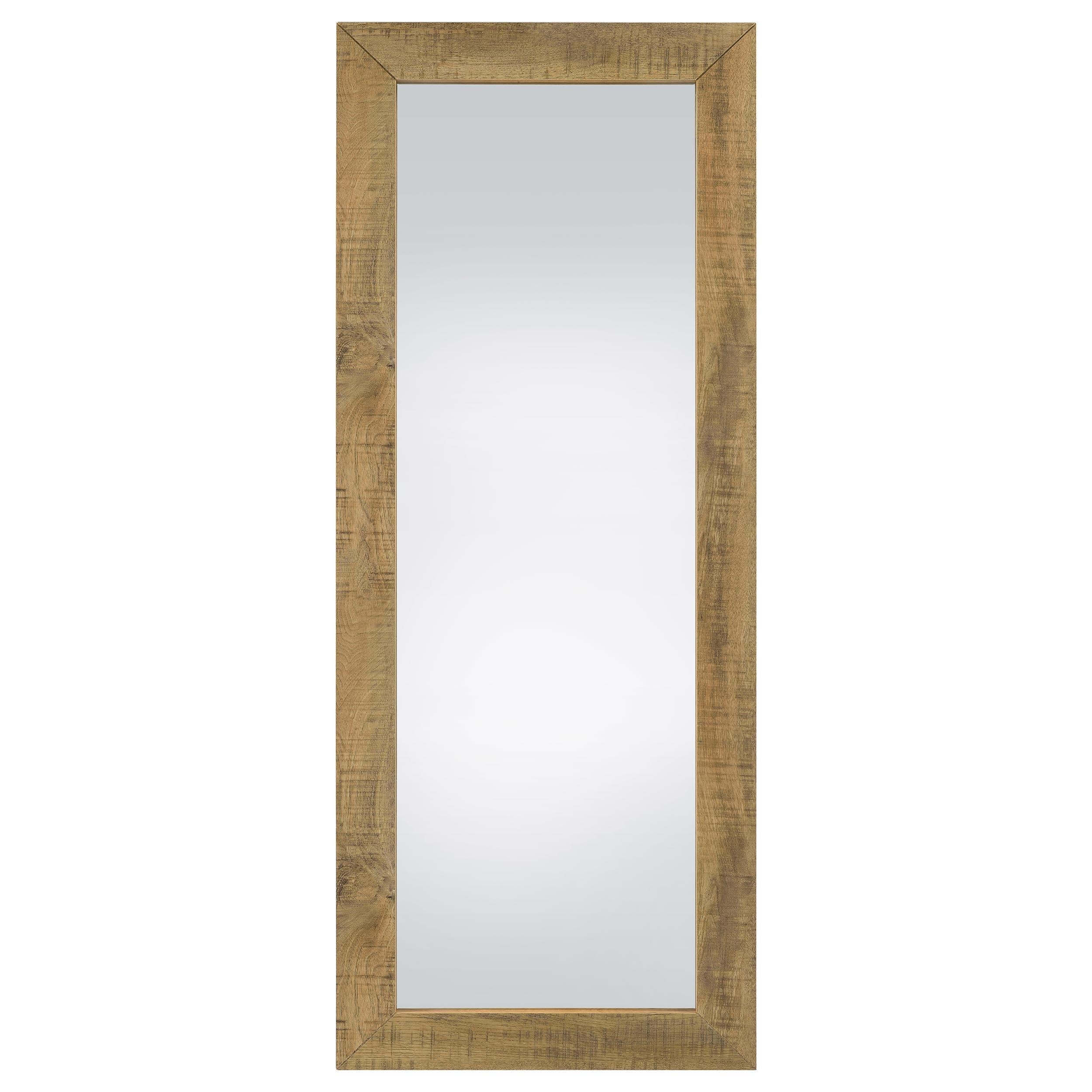 Cadence Tempered Glass Full Length Standing Mirror Black Oak