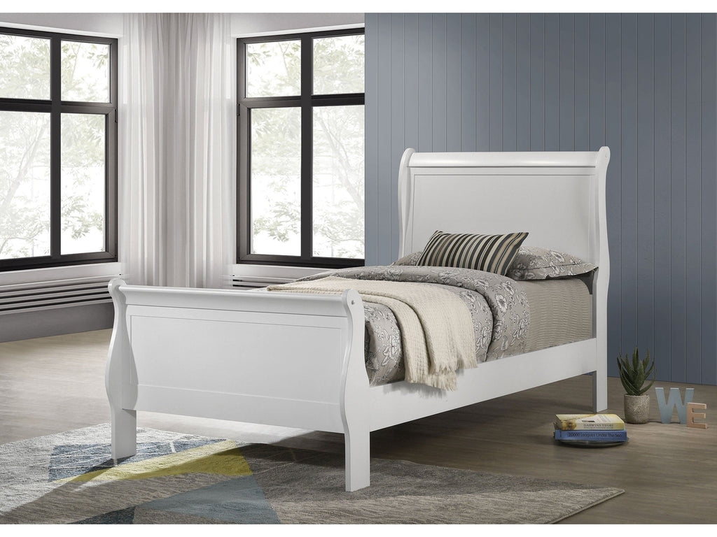 Louis Philippe 47-inch Full Sleigh Panel Bed White