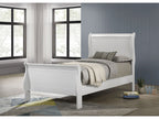 Louis Philippe 47-inch Full Sleigh Panel Bed White