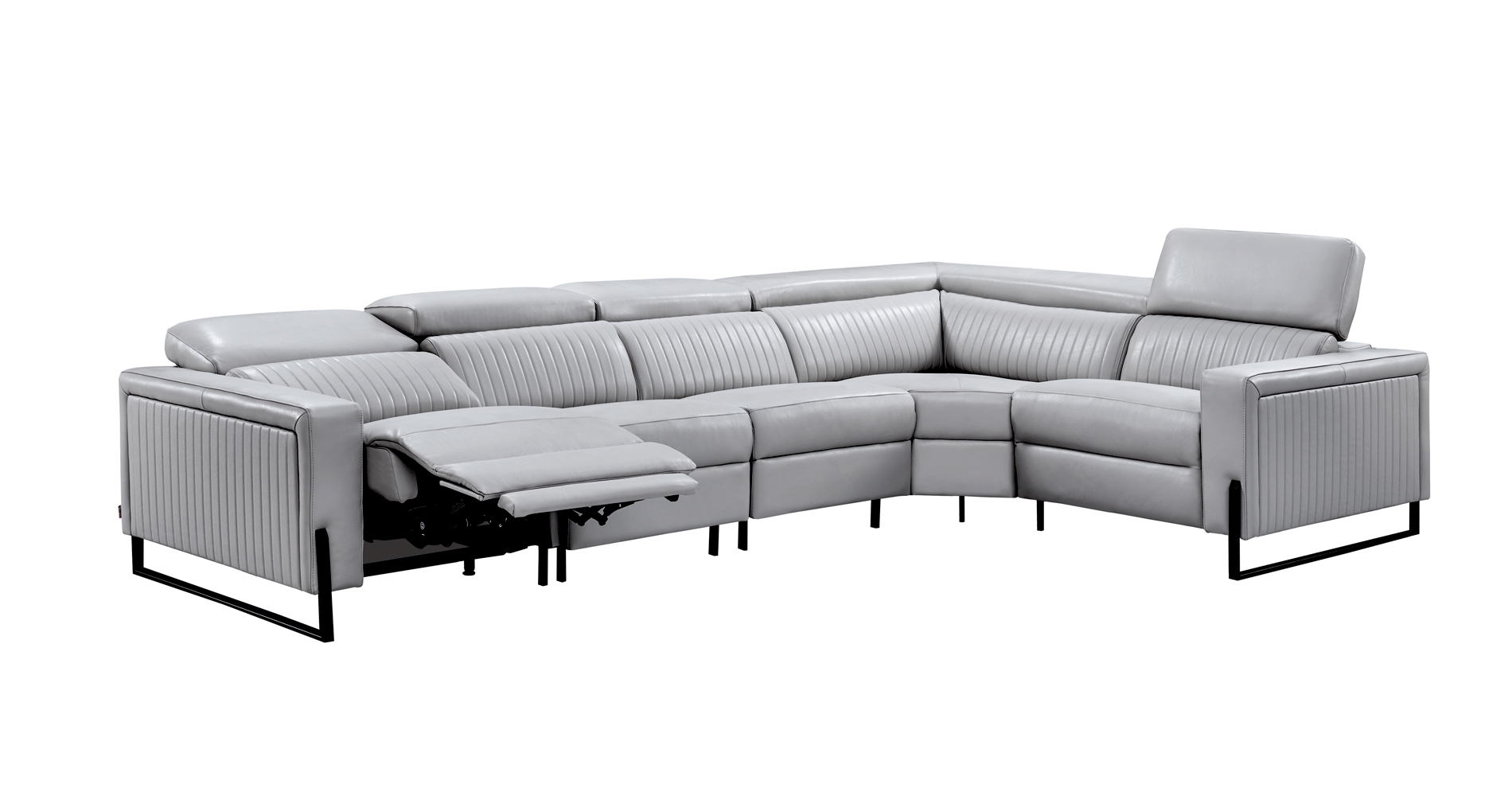 ESF Furniture - 2787 Sectional w/ recliners in Light Grey - 2787SECTIONAL