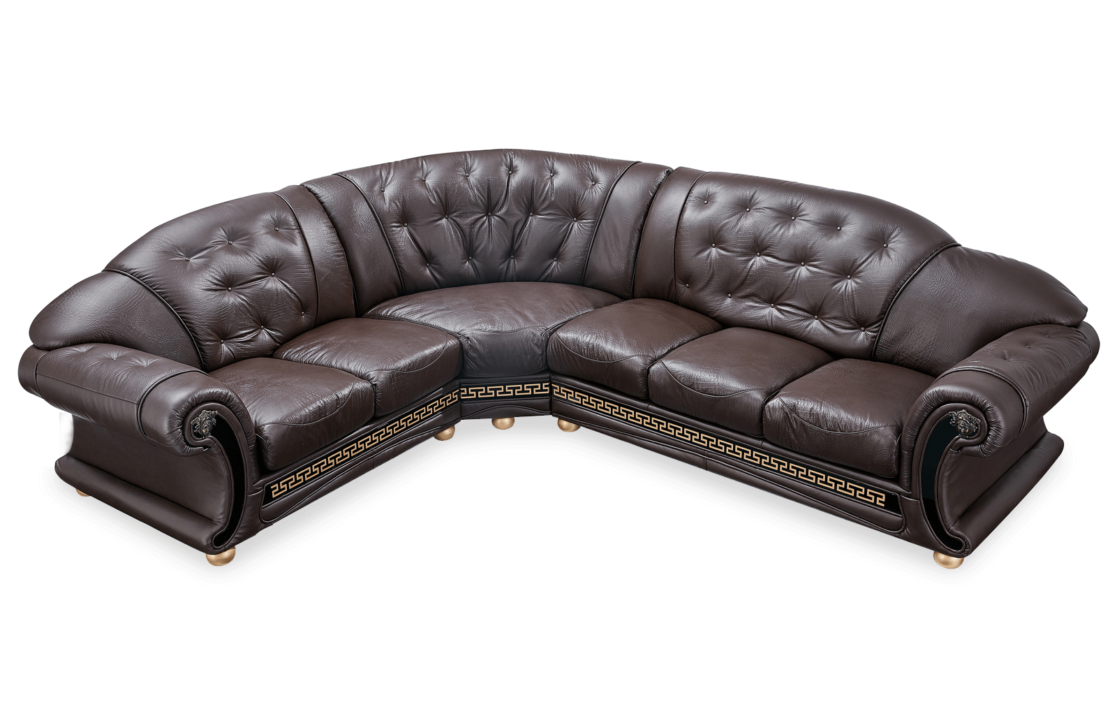 ESF Furniture - Apolo Sectional in Brown - APOLOSECT-RIGHTBROWN