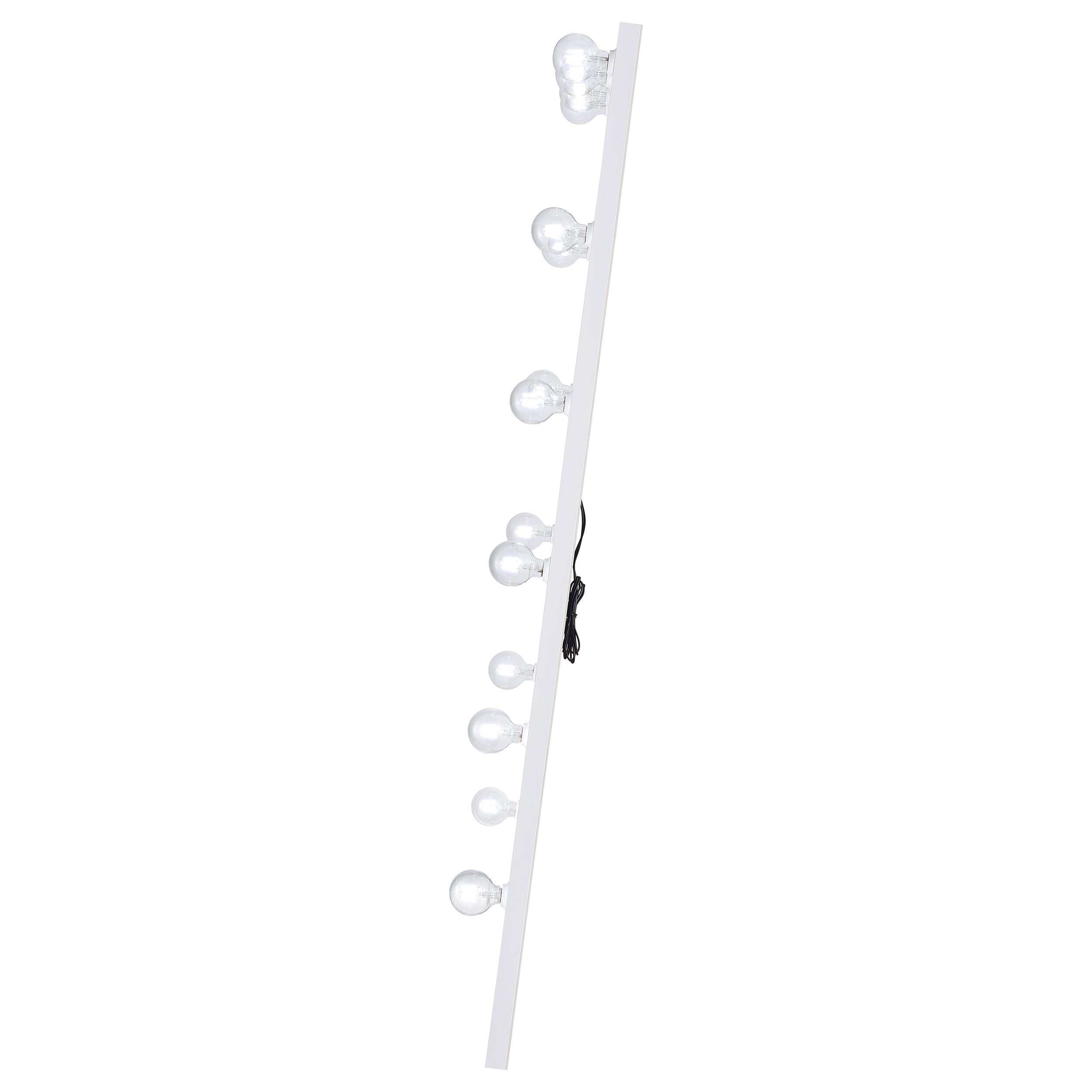 Zayan 32 x 71 Inch Floor Mirror LED Lighting Black Gloss