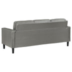 Ruth 2-piece Upholstered Track Arm Sofa Set Black