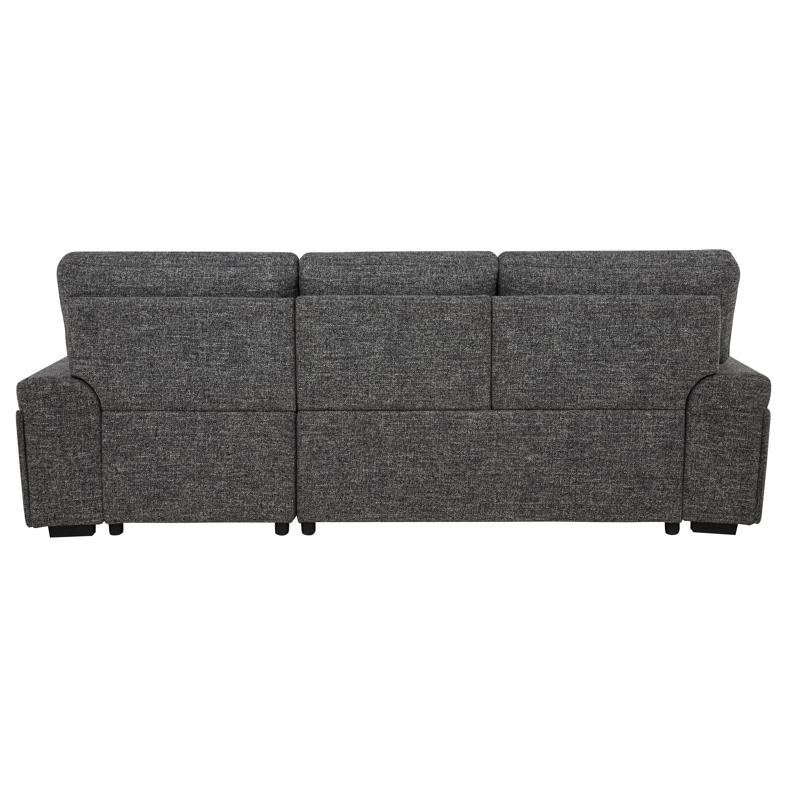 Demko Sleeper Sectional Sofa with Speaker and Storage Chaise Granite