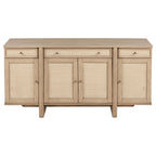 Kailani 4-door Cane Sideboard Buffet Cabinet Beige Oak
