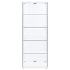 Delphinium 4-Shelf Clear Glass Curio Display Cabinet White