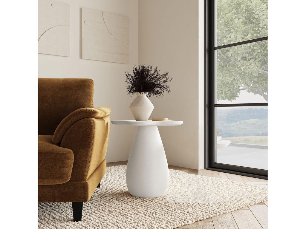Perth 17-inch Side Table with Cloud-Shaped Top Off White