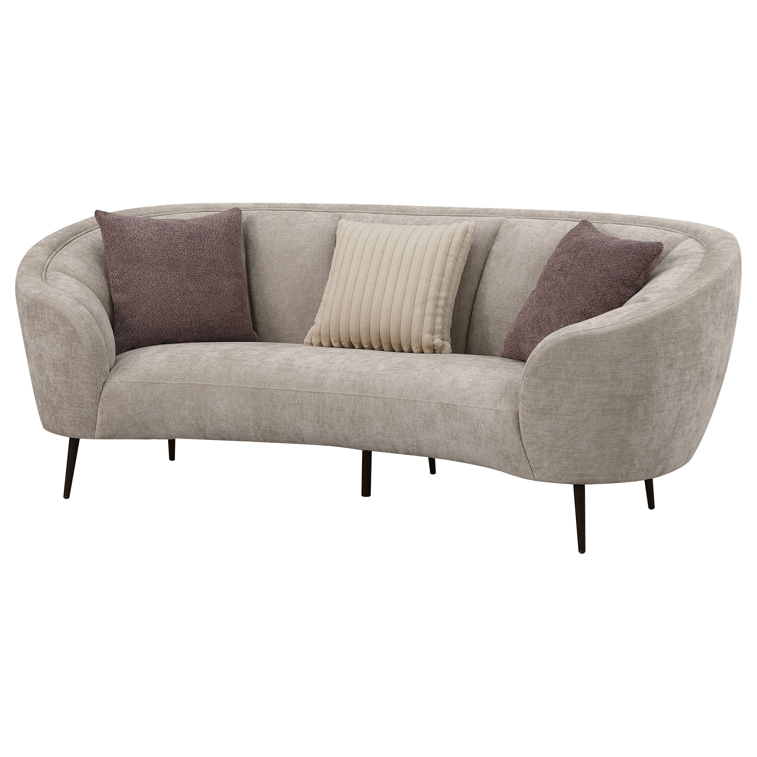 Ellorie 2-piece Upholstered Curved Sofa Set Beige