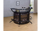 Dallas 2-shelf Curved Freestanding Home Bar Cabinet Black