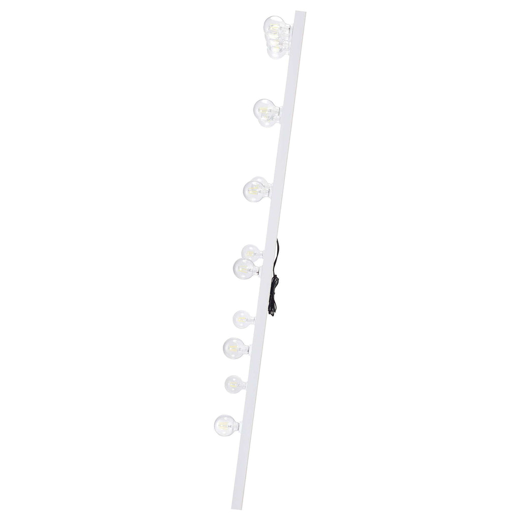 Zayan 32 x 71 Inch Floor Mirror LED Lighting Black Gloss
