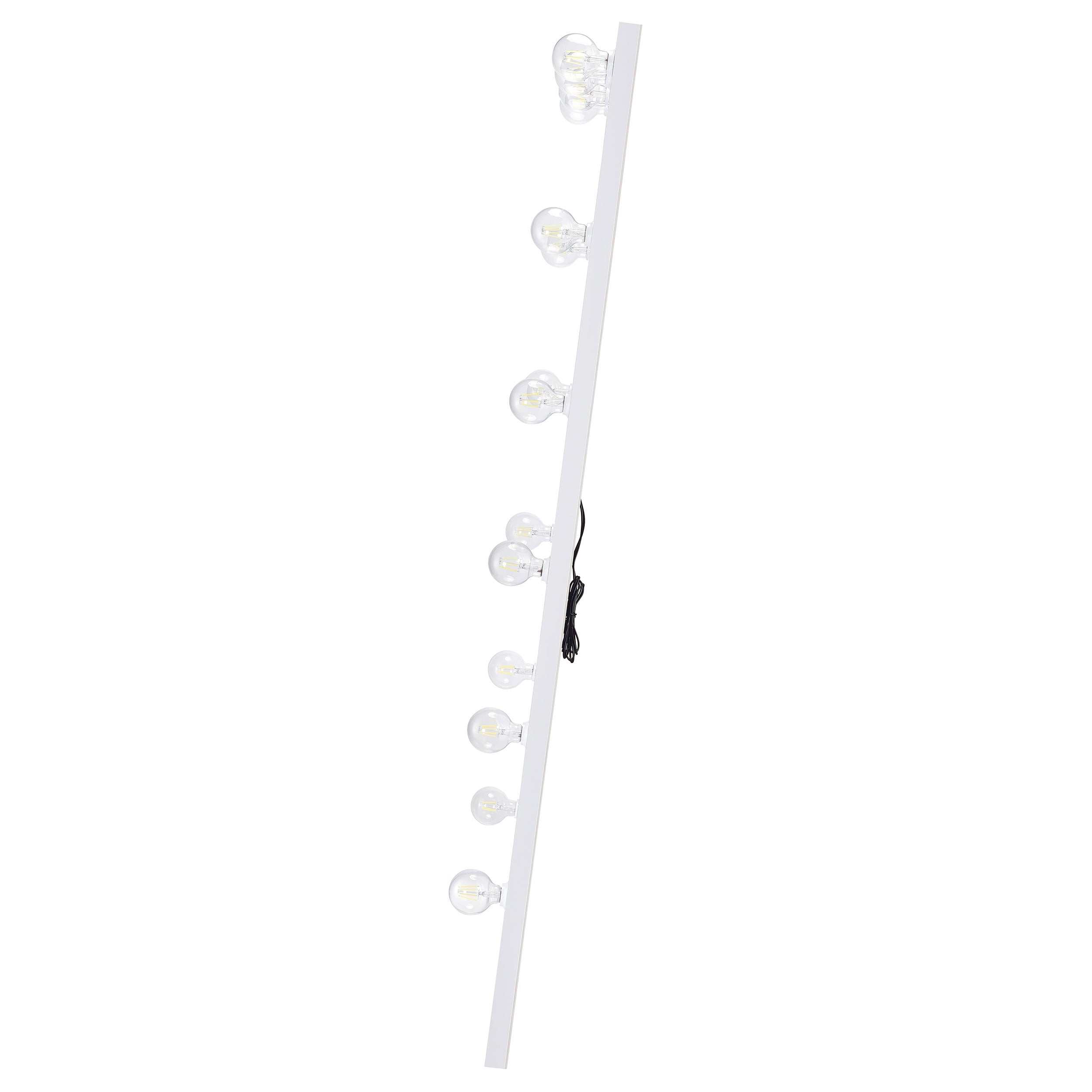 Zayan 32 x 71 Inch Floor Mirror LED Lighting Black Gloss