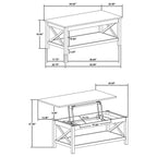 Skyview 44-inch Rectangular Lift Top Coffee Table White