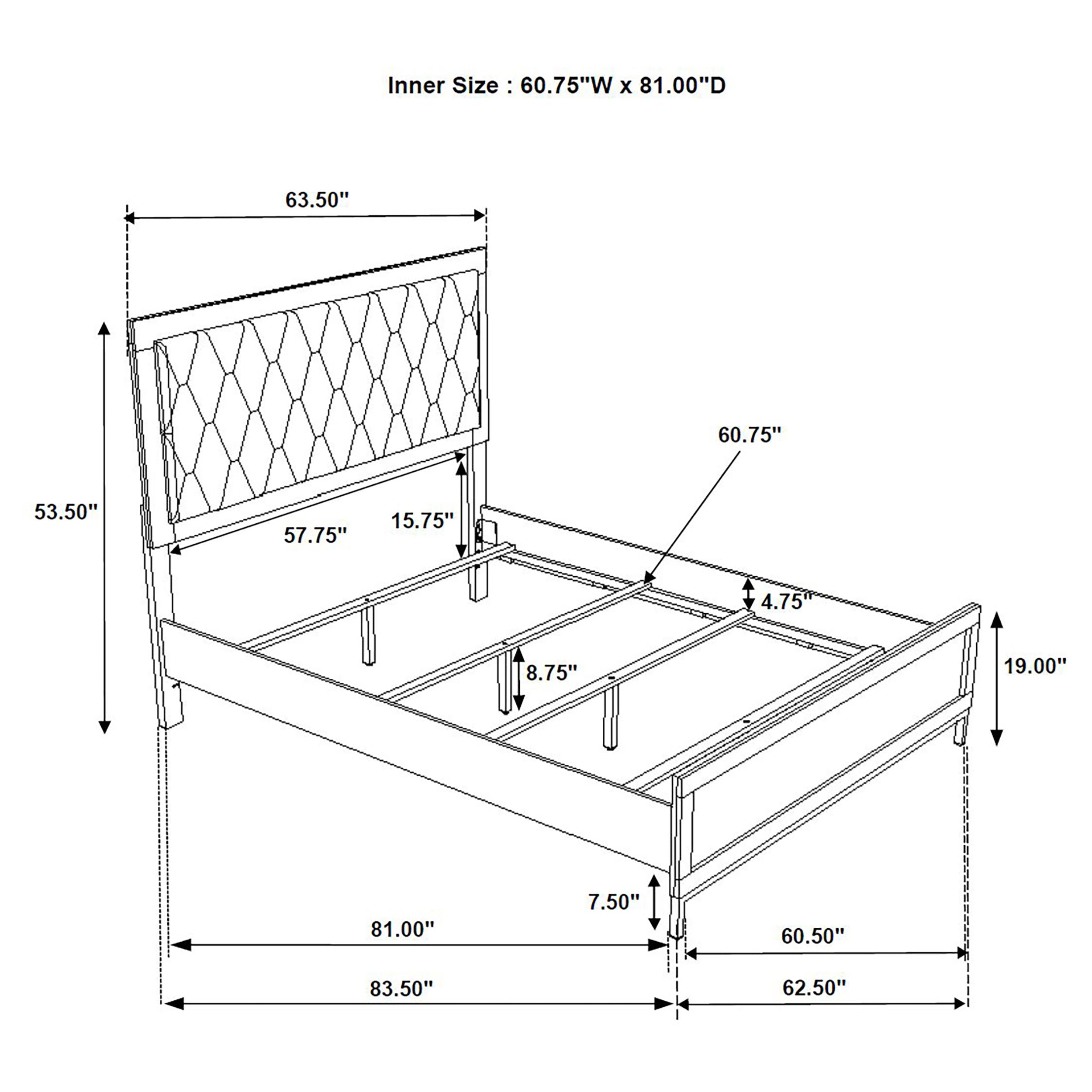 Sonora Eastern King Upholstered Panel Bed White