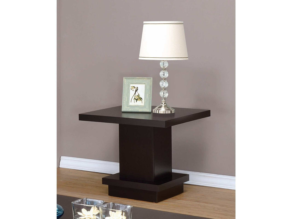 Reston Square Engineered Wood Side End Table Cappuccino
