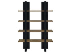 Danbrook 71-inch 4-shelf Bookshelf Black and Aged Walnut
