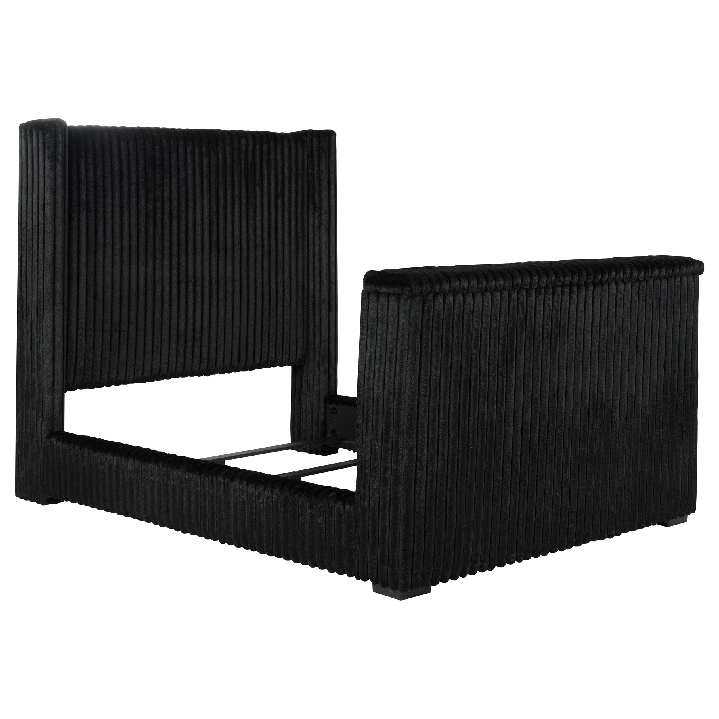 Centergrove Upholstered Eastern King Wingback TV Bed Black