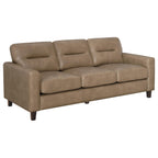 Scotland 2-piece Faux Leather Upholstered Sofa Set Black