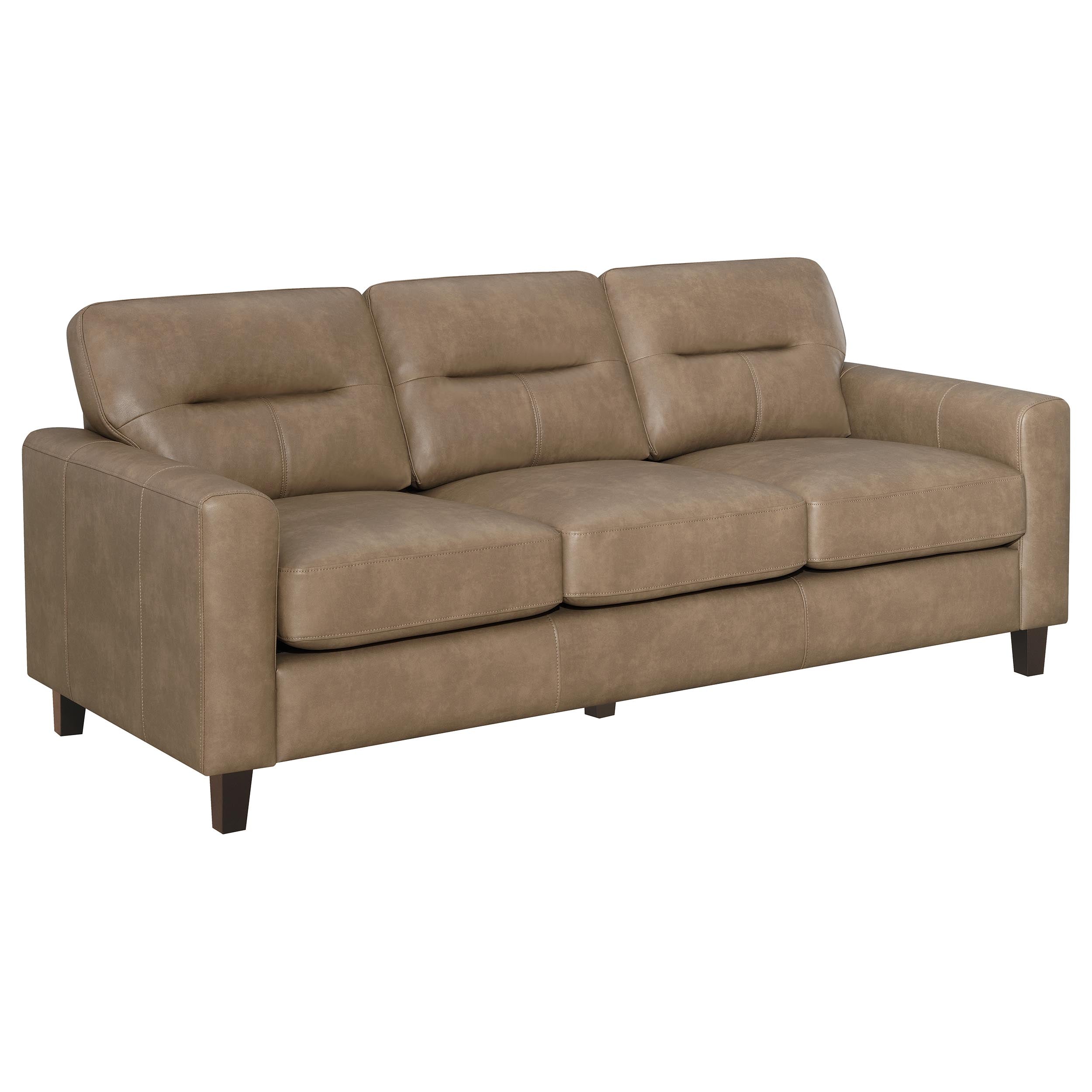 Scotland 2-piece Faux Leather Upholstered Sofa Set Black