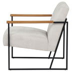 Monsen Ivory Fabric Upholstered Metal Frame Accent Chair