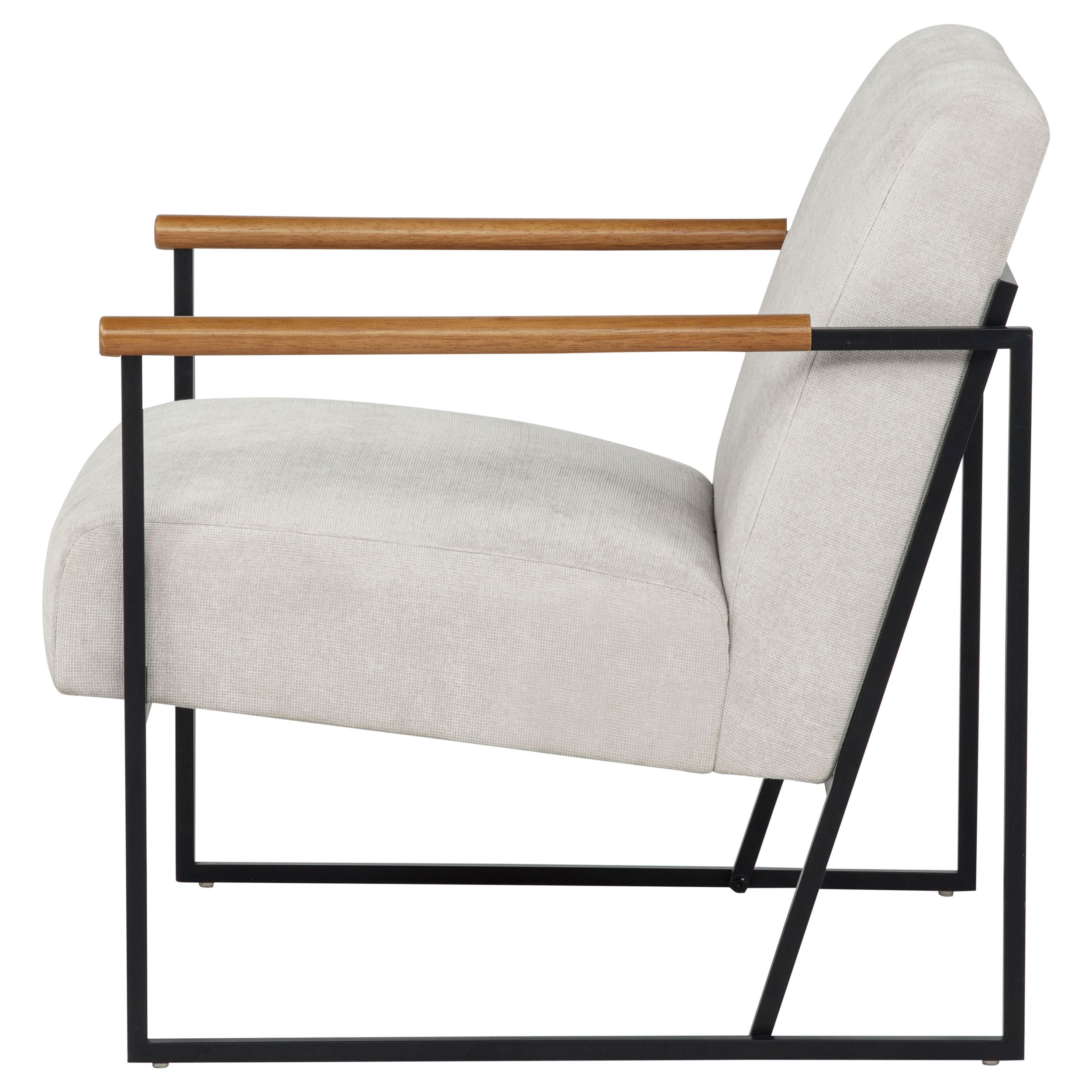 Monsen Ivory Fabric Upholstered Metal Frame Accent Chair