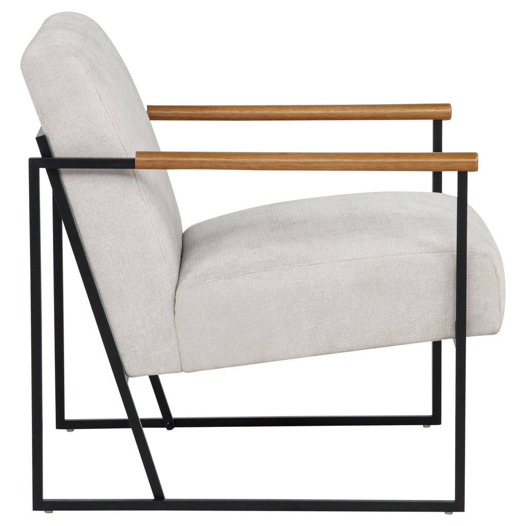 Monsen Ivory Fabric Upholstered Metal Frame Accent Chair