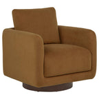 Iris Fabric Upholstered Swivel Accent Chair Ivory