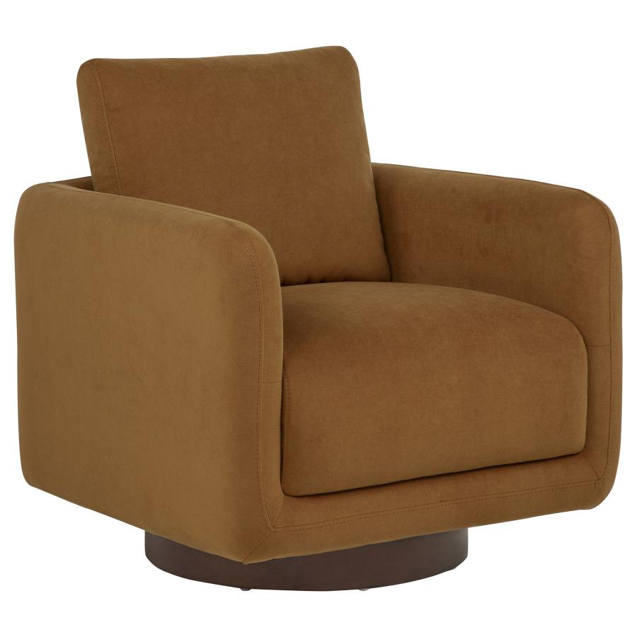 Iris Fabric Upholstered Swivel Accent Chair Ivory