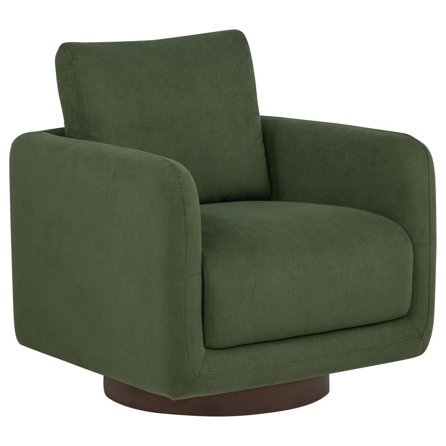Iris Fabric Upholstered Swivel Accent Chair Ivory