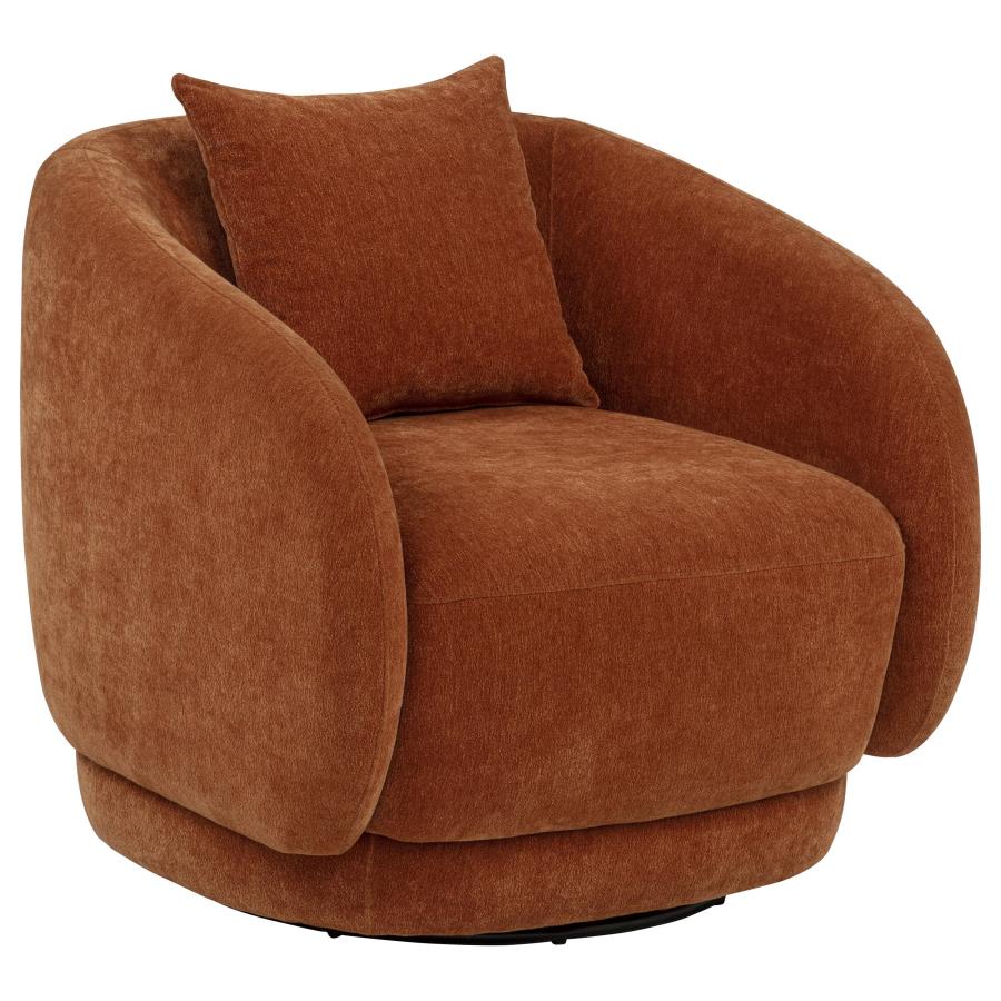 Arnaud Chenille Upholstered Swivel Accent Chair Green
