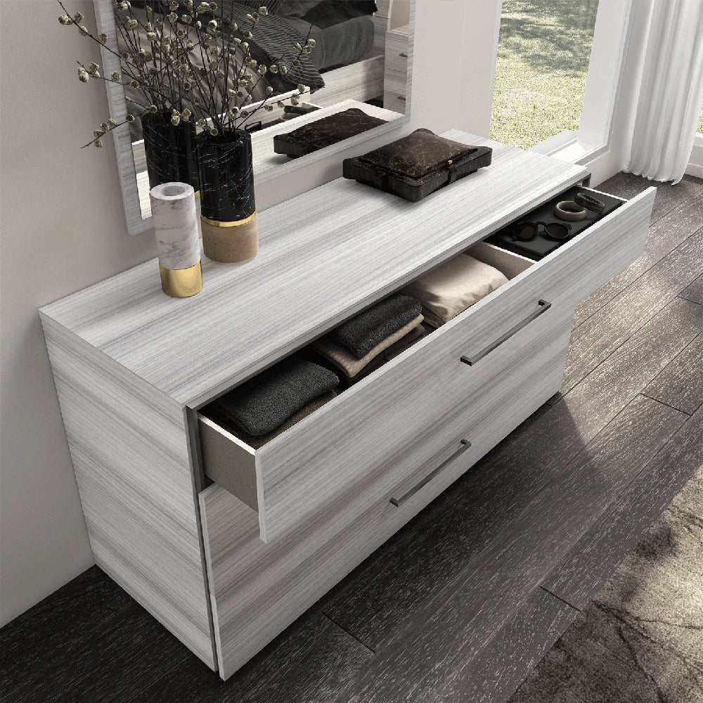 ESF Furniture - Mia 5 Piece Queen Size Bedroom Set in Silver Grey - MIAQSBED-5SET