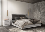 ESF Furniture - Mia 6 Piece King Size Bedroom Set in Silver Grey - MIAKSBED-6SET