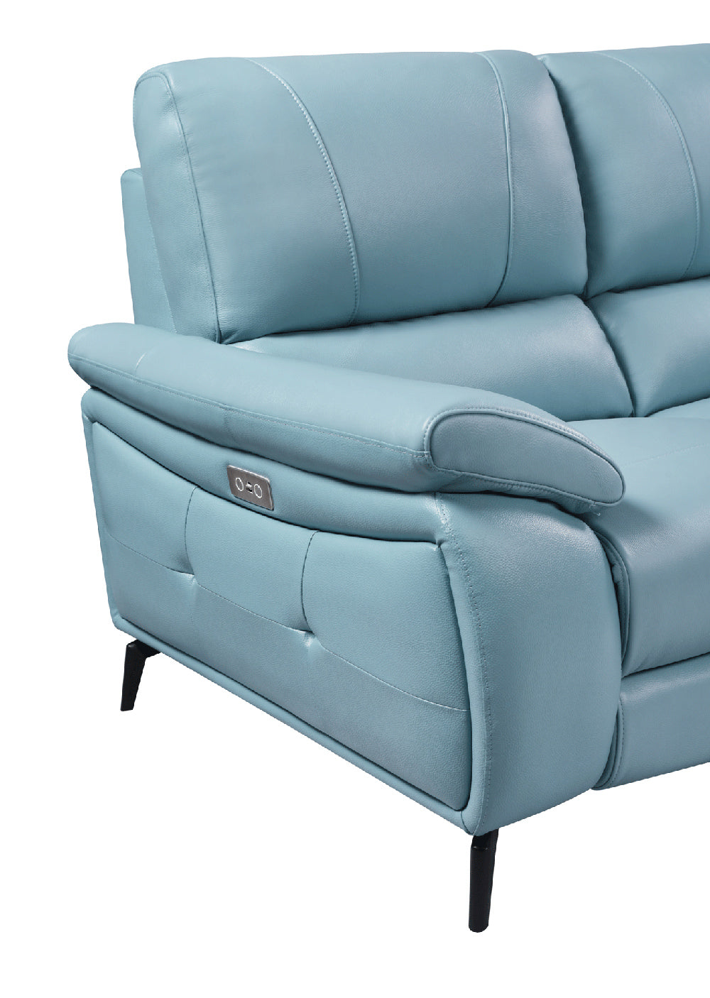 ESF Furniture - 2934 Loveseat w/ 2 Electric Recliner in Blue - 29342BLUE