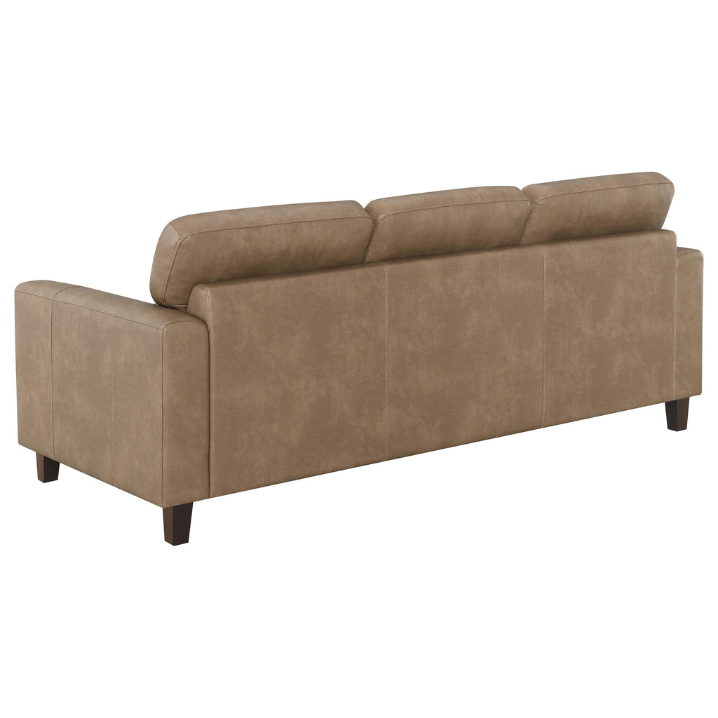 Scotland Faux Leather Upholstered Track Arm Sofa Black