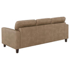 Scotland Faux Leather Upholstered Track Arm Sofa Black
