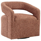 Fitzroy Faux Fur Upholstered Chair Solid Wood Arms Latte