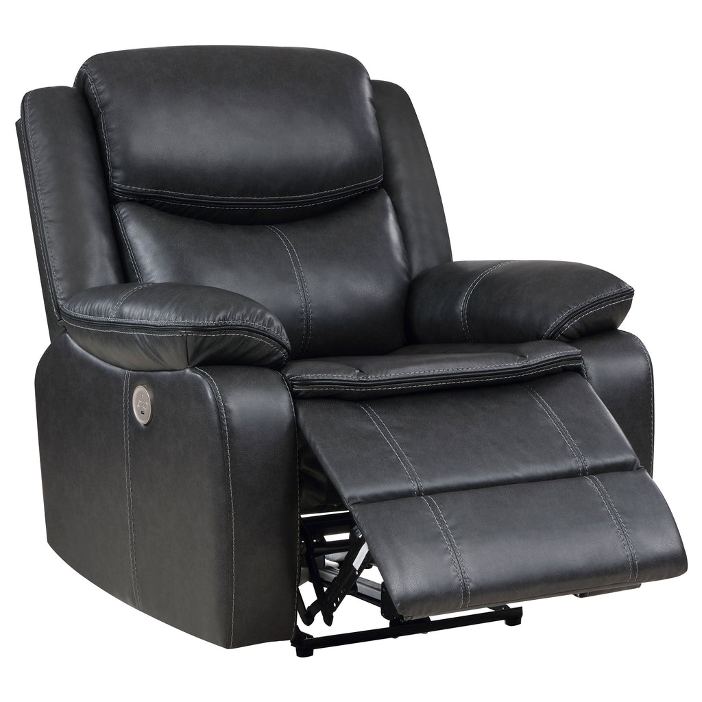 Sycamore Upholstered Power Recliner Chair Dark Brown