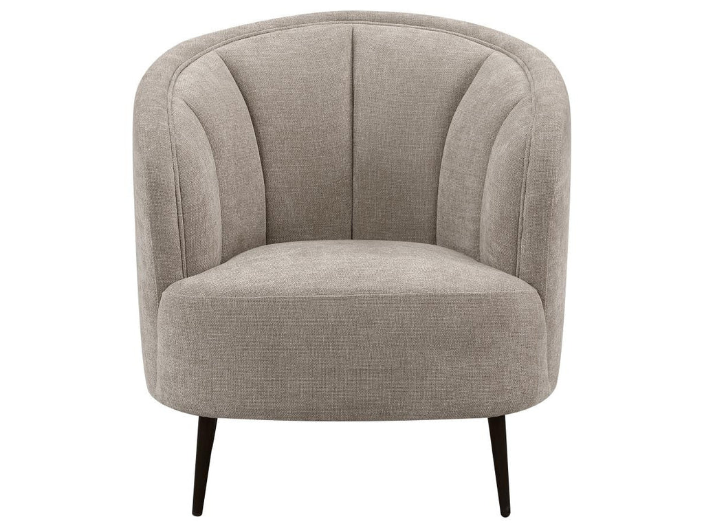 Ellorie Upholstered Channel Back Curved Chair Beige