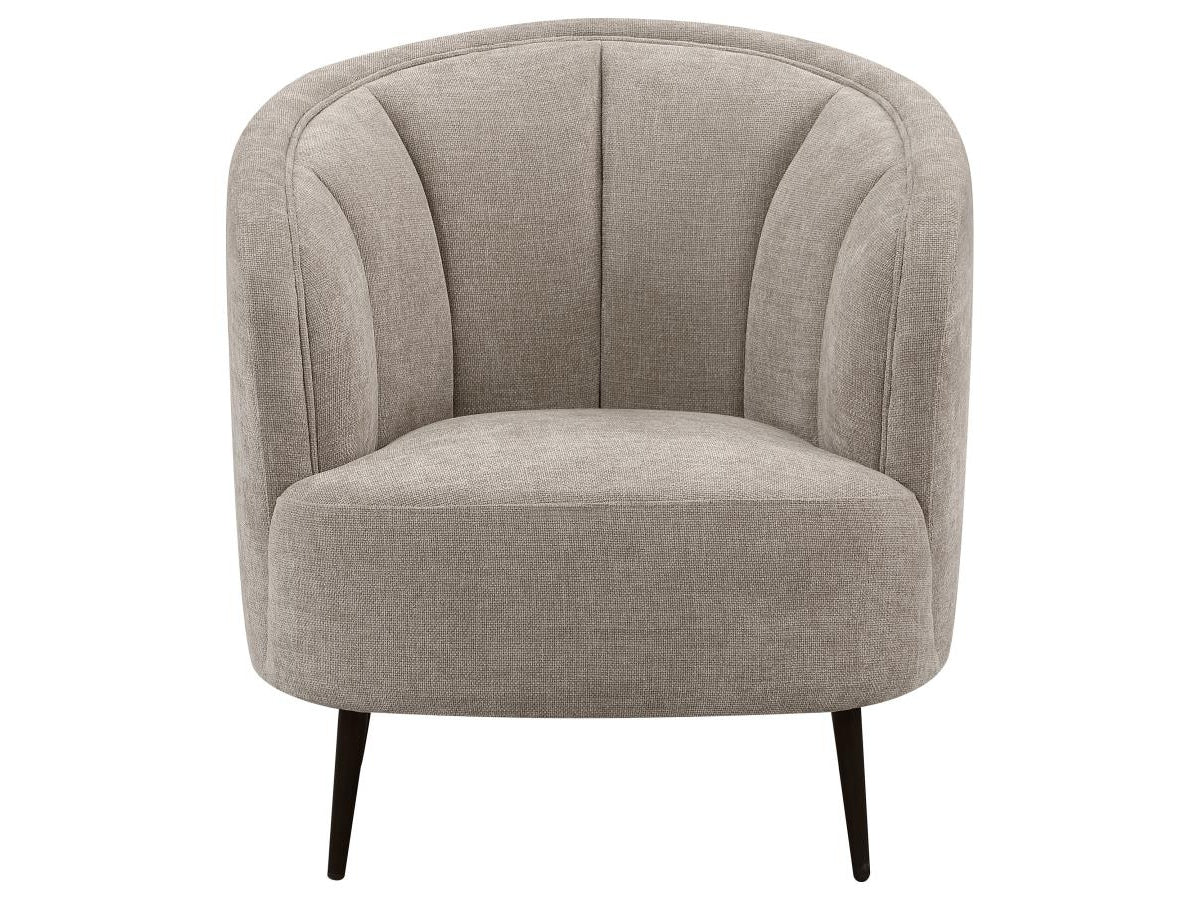 Ellorie Upholstered Channel Back Curved Chair Beige