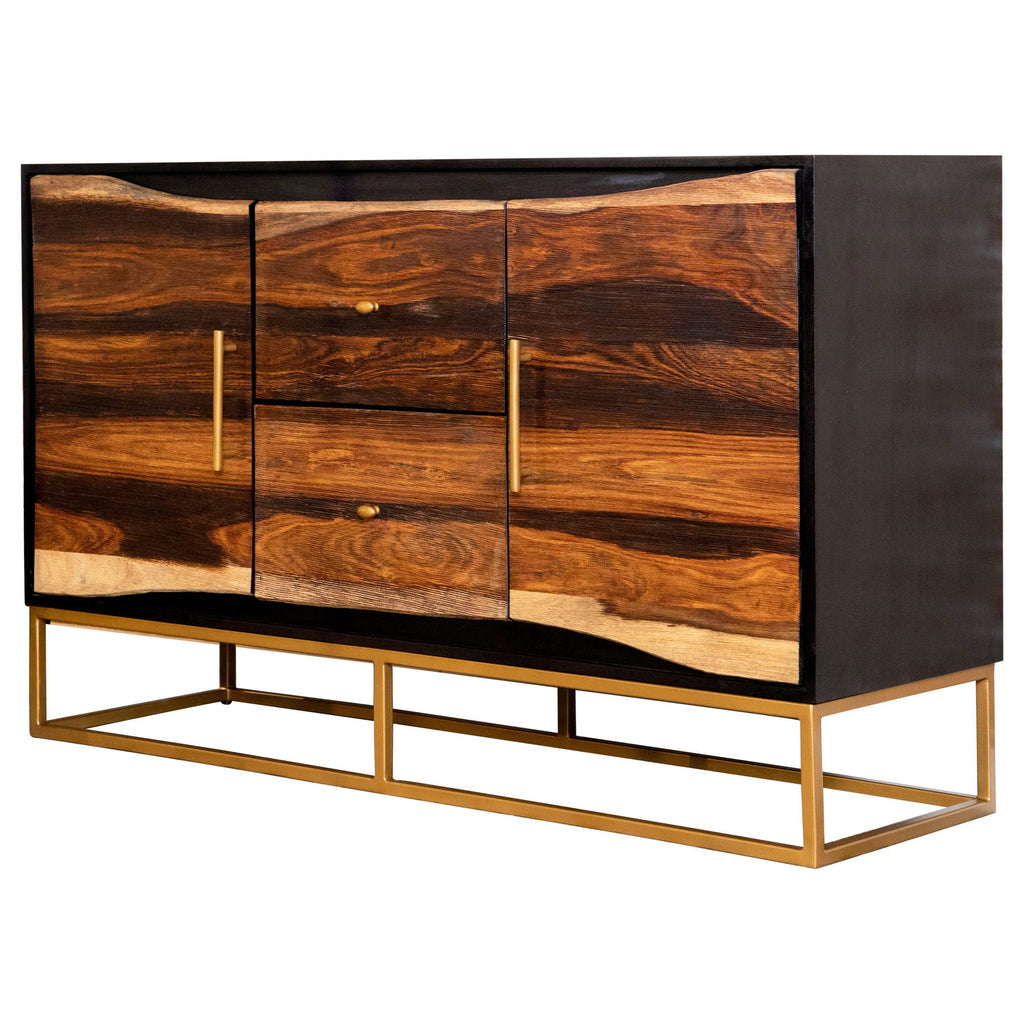 Zara 2-door 57-inch Wood Accent Storage Cabinet Black Walnut