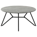 Hadi Round SmartTop Coffee Table Cement and Gunmetal