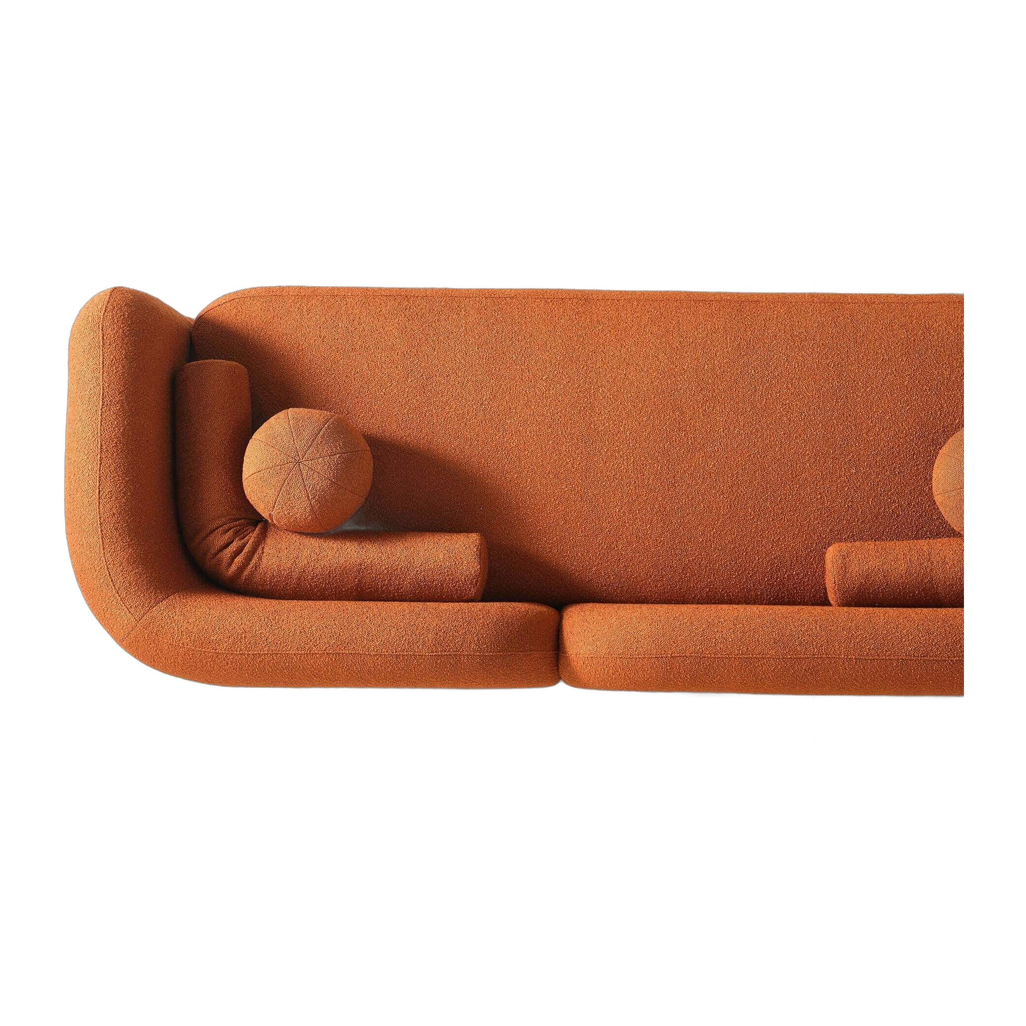Donna Japandi Style Burnt Orange Boucle Sofa