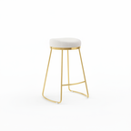 Jane 26" Luxury Ivory Upholstered Stool