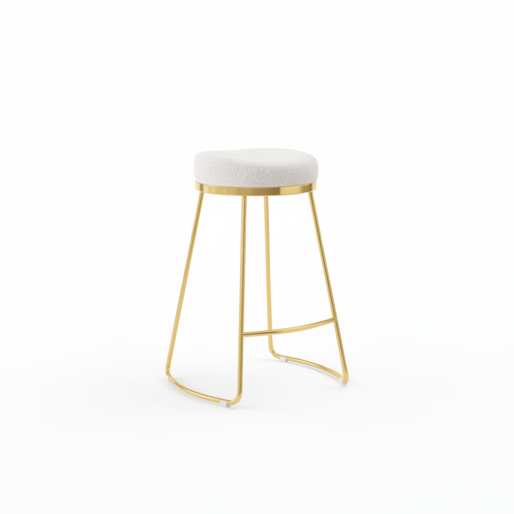 Jane 26" Luxury Ivory Upholstered Stool