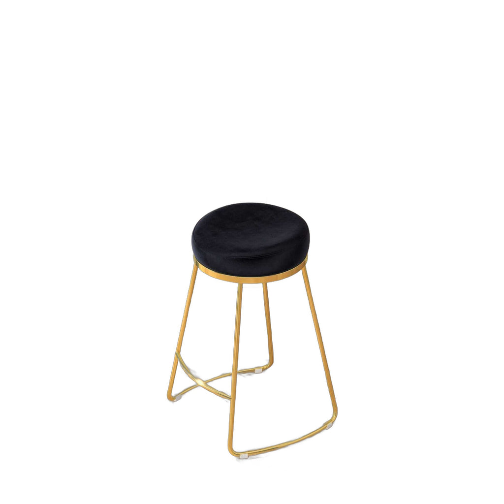 Jane 26" Luxury Black Upholstered Stool