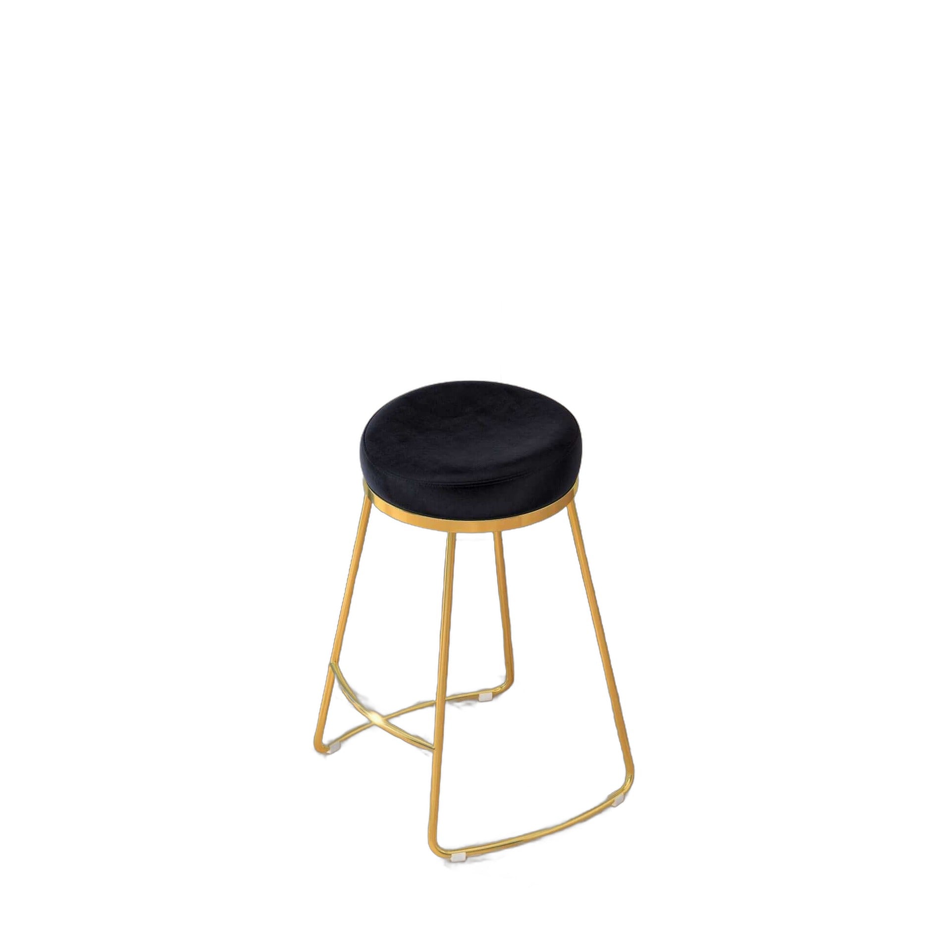 Jane 26" Luxury Black Upholstered Stool