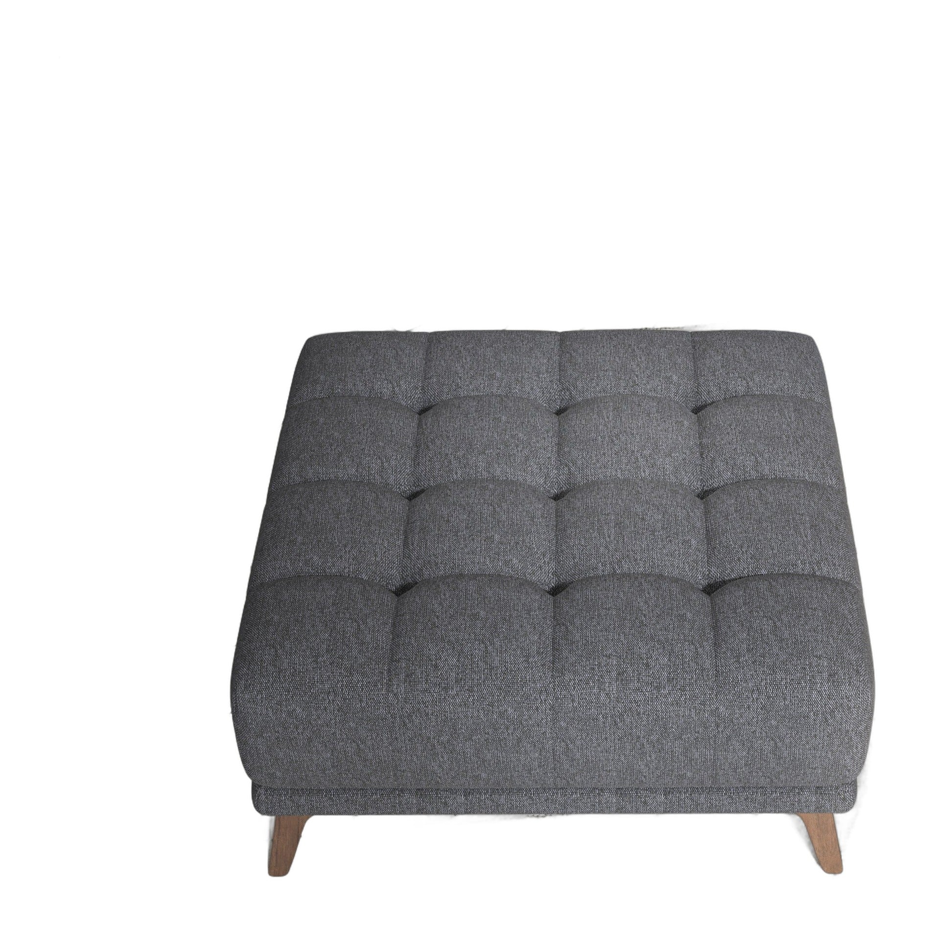Addison Square Dark Grey Upholstered Ottoman