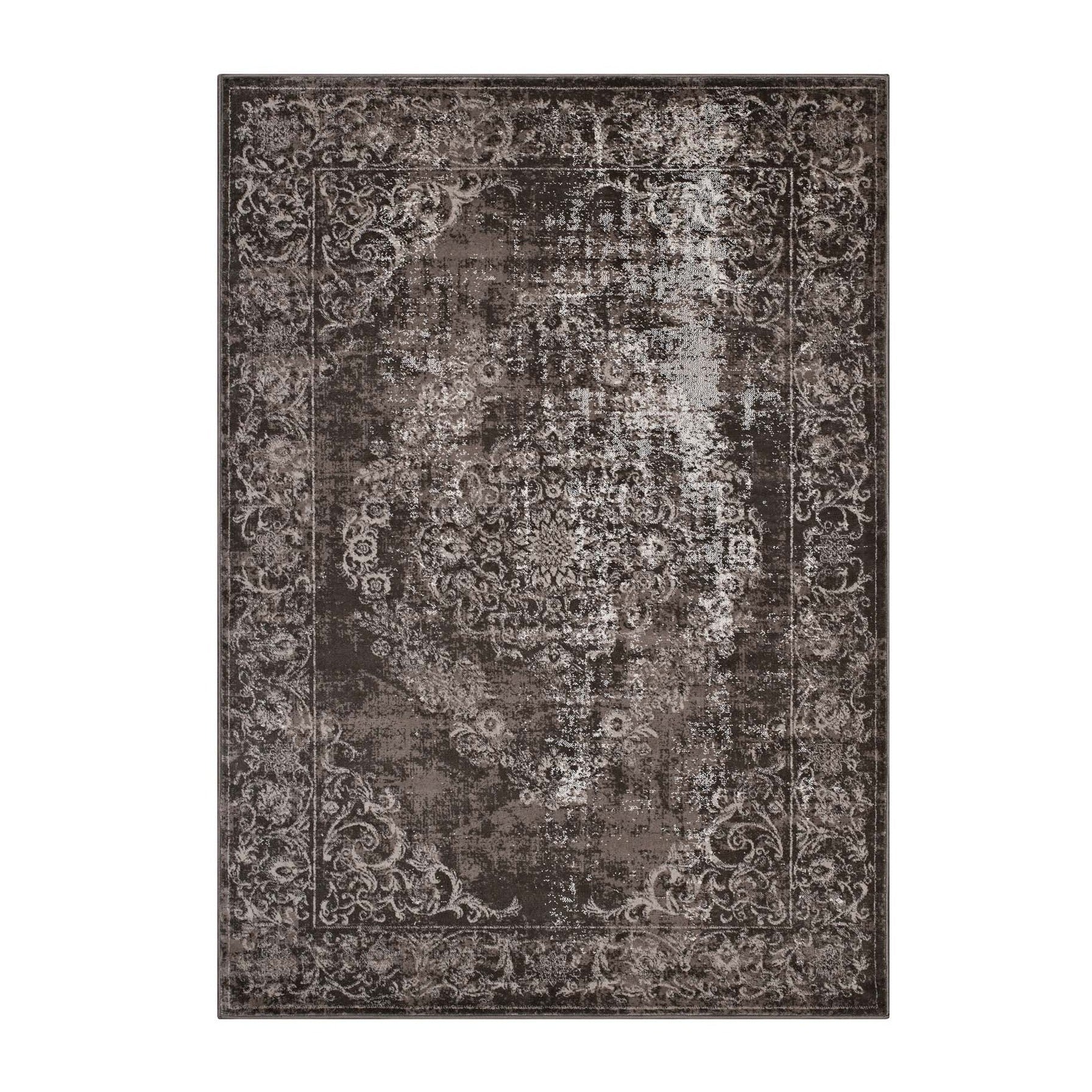Gamela Rustic Vintage Ornate Floral Medallion Area Rug