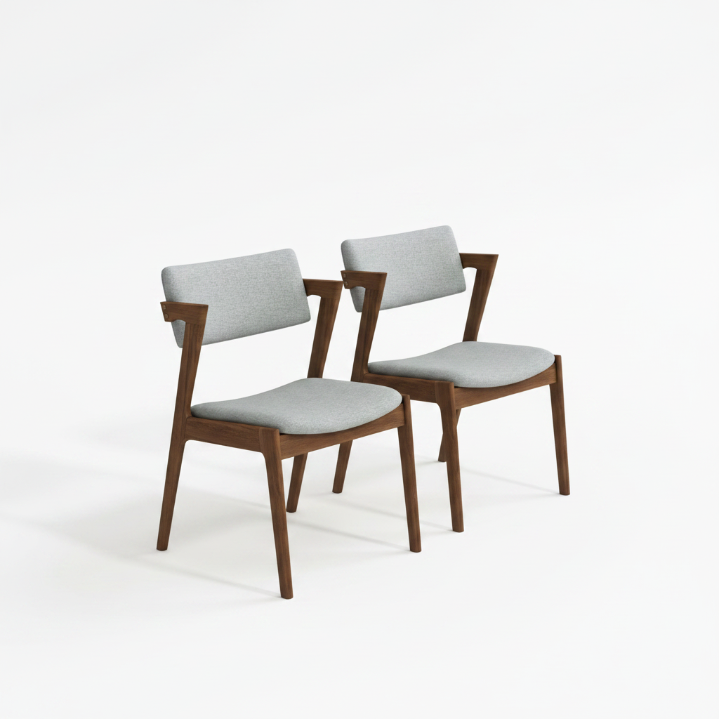 Edwin Light Gray Fabric Dining Chair (Set Of 2)